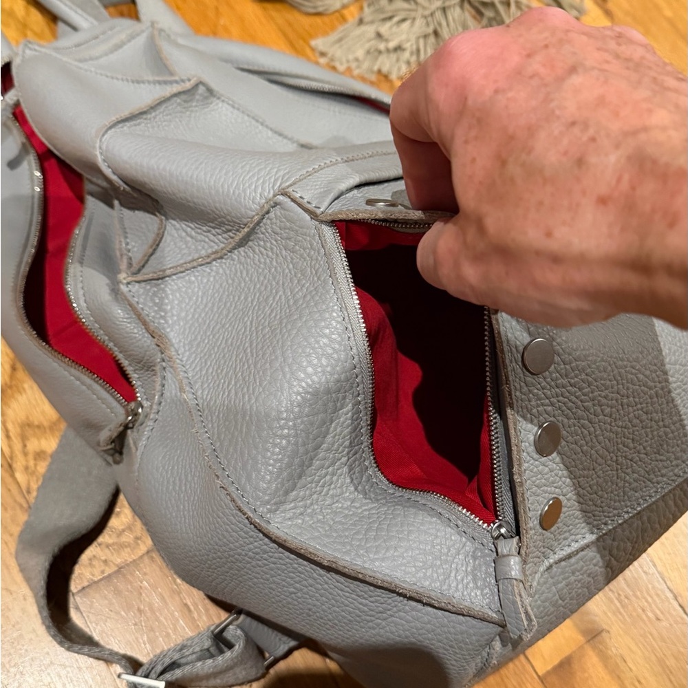 Hammitt Light Gray Leather Backpack - Picture 6 of 13